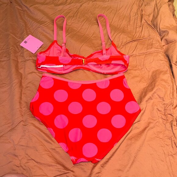Kate Spade Polka Dot Bikini Red/Pink (Scarlet Flame) - Picture 3 of 9